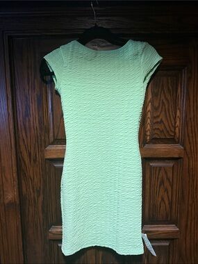 2/$40 ASOS Lime Green Textured Cutout Bodycon Mini Dress Size 4 NWT
